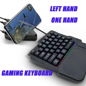 Ergonómico 35 teclas RGB USB Reposamuñecas de una sola mano Teclado retroiluminado luminoso para juegos y controlador de mouse para PC/computadora