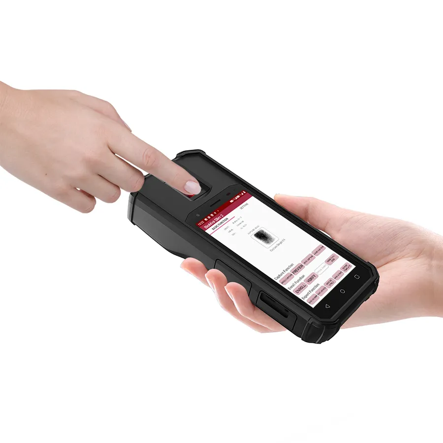 FBI Biometric Fingerprint 4G GPRS Handheld Mobile Android 10.0 Smart POS Terminal with NFC Card Reader