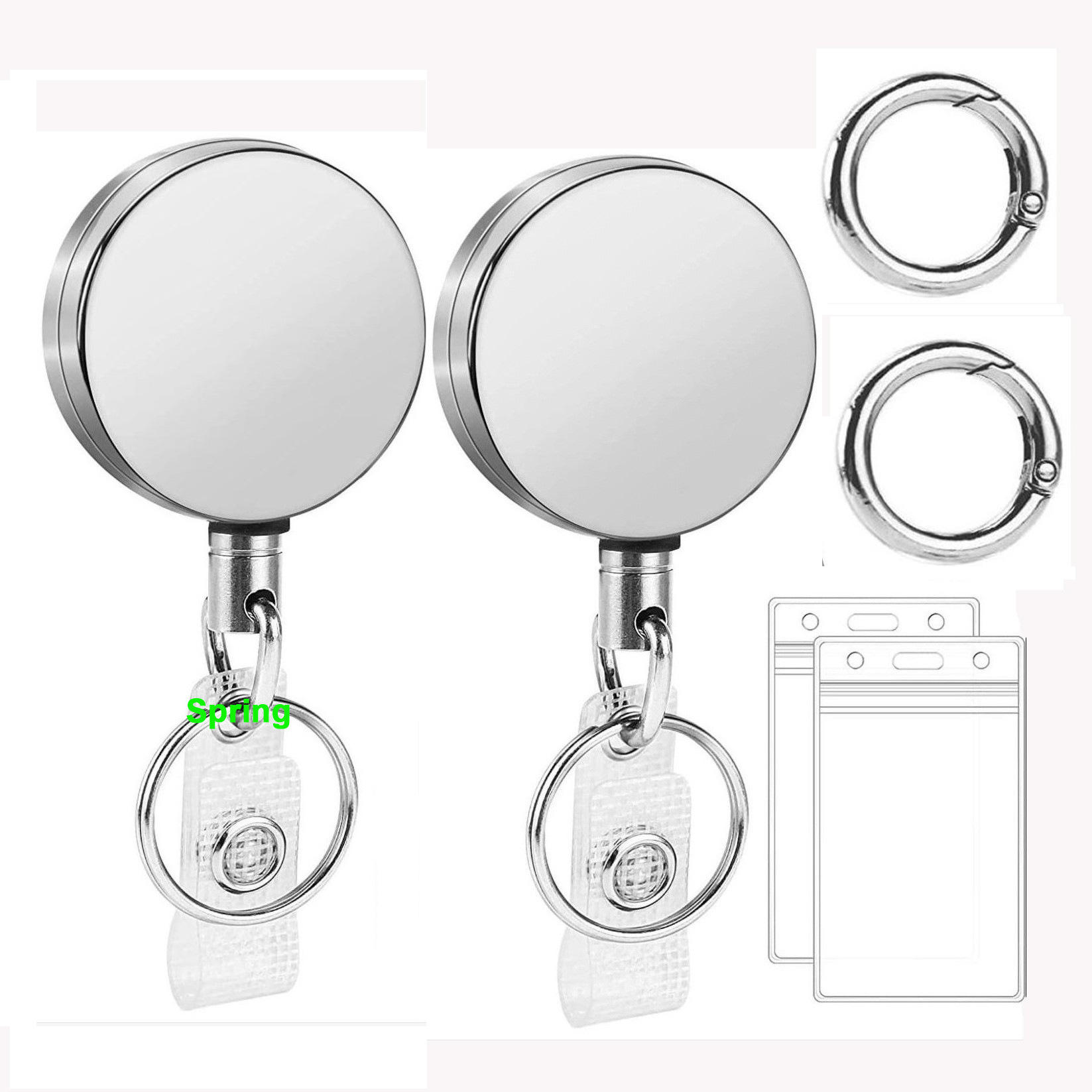 Badge argent 2 + porte-carte d'identité