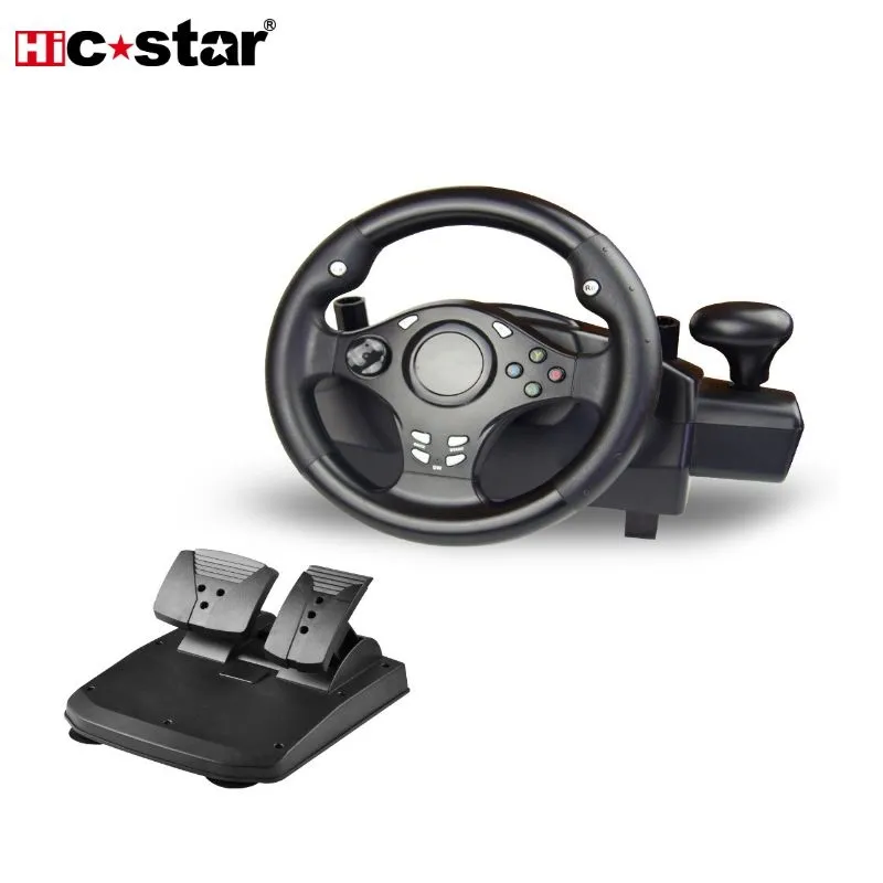Queme Computer Car Game Steering Wheel Racing Simulator Driving Joystick 270 Degree Support 7in1 with USB