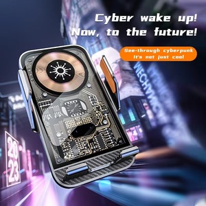 Otomobil parçaları akıllı hızlı 15W kablosuz şarj arabalar için şeffaf kararlı araç tutucu telefon tutucu 15W çıkış gücü ile
