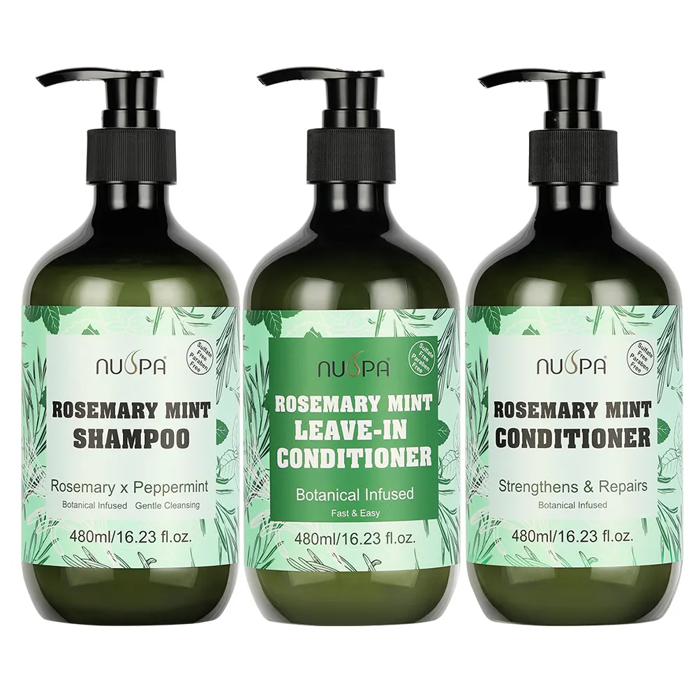 Nuspa Private Label Versterking Van Haar Kruiden Biologische Rozemarijn Mint Shampoo En Conditioner
