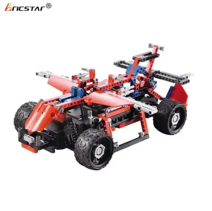 Bricstar mainan mobil RC rakit sendiri, kit mainan mobil orangtua-anak 8 dalam 1 DIY