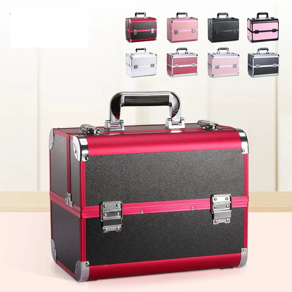 Commercio all'ingrosso Carry All Makeup Train Case Portable Travel parrucchiere Make Up Storage Beauty Makeup Vanity Case