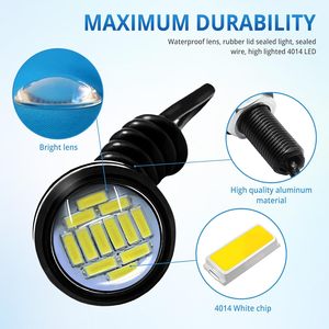 Hawk-Eye không thấm nước 12V 24V LED chỉ số đèn 23mm 18mm ban ngày chạy đèn sương mù & đèn pin cho xe vật liệu kim loại - Product Image 2