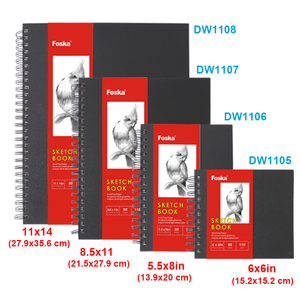 Foska 110 g 80 blätter festeinband wasserfarbe skizzierbuch spiralgebundene notizbuch notizpapierpad für grundschule malerin zeichnen