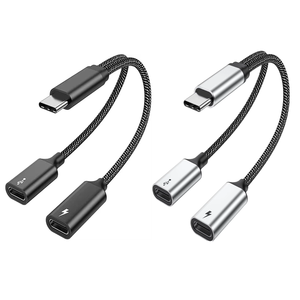 Marka yeni USB tip c M çift tip c F Splitter Y 2 in 1 adaptör kablosu bilgisayar dizüstü cep telefonu için - Product Image 1
