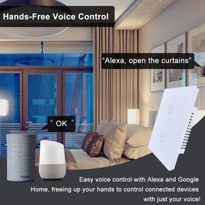 Tuya Smart Life Smart Wifi Touch interruttore in vetro temperato interruttore intelligente senza filo neutro tende per tenda con telecomando interruttore personalizzato
