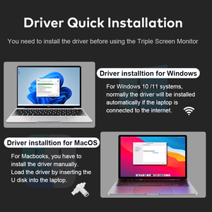Triple Laptop <strong>Monitor</strong> Reliable Service <strong>Multi</strong> Screens Extender With Full HD Display Compatible With Multiple <strong>Systems</strong> - Product Image 2