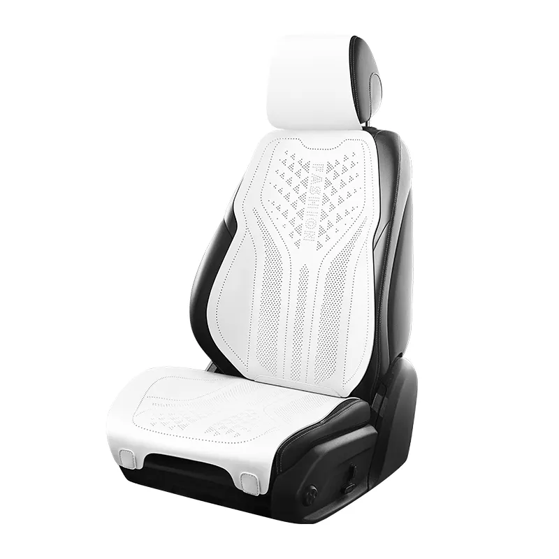 light luxury and high-end feeling simple white breathable and ultra-thin double sided leather car seat cushion summer seat cover