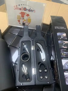 カスタムプロモーションステンレス鋼赤ワインオープナー5個セットバーツールバーテンダーキットボックスクリエイティブワインツールギフトセット