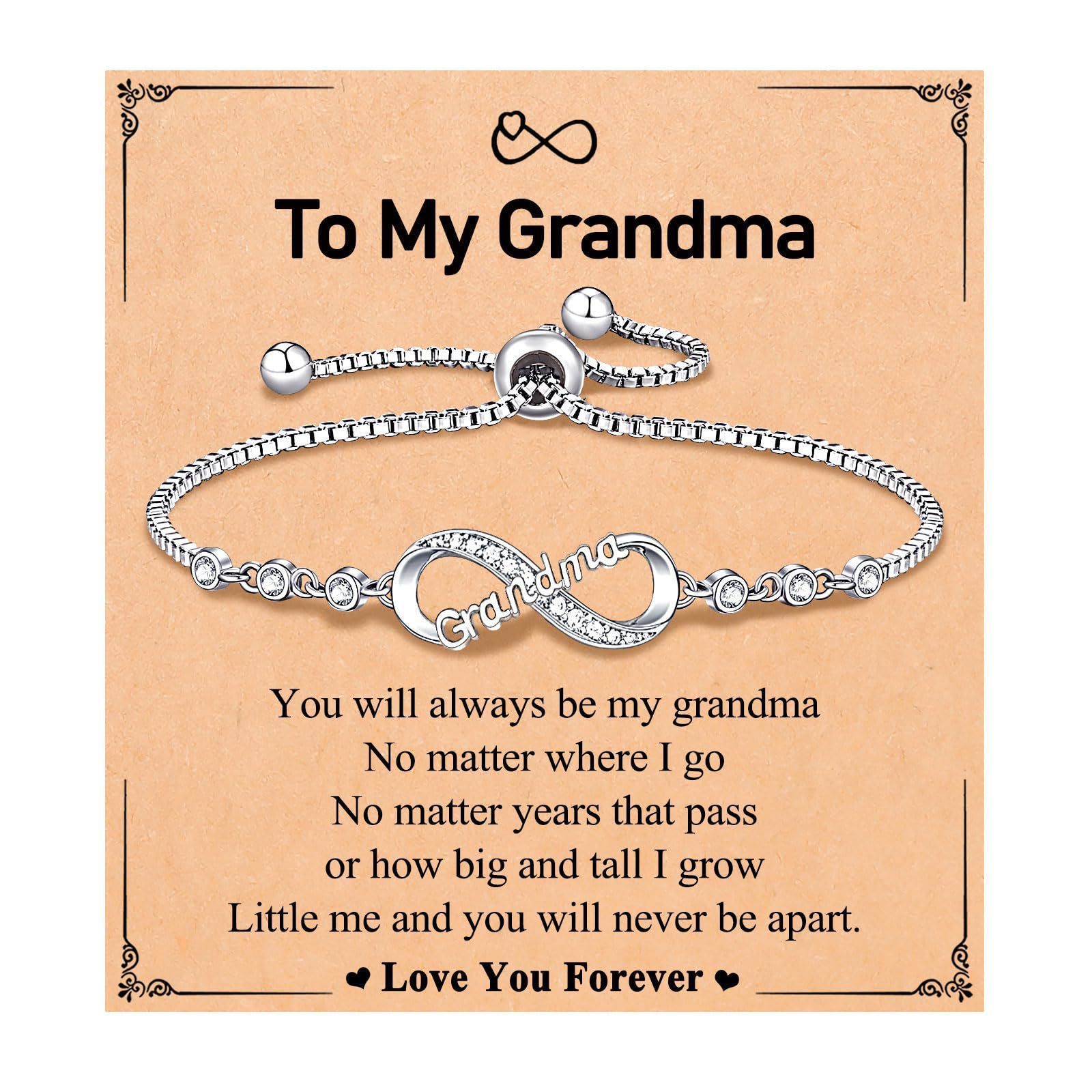 To my grandma card + infinity symbol bracelet