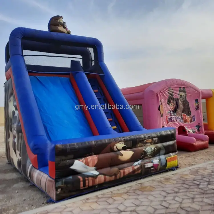 Гигантская надувная детская игровая площадка Gorilla с горкой