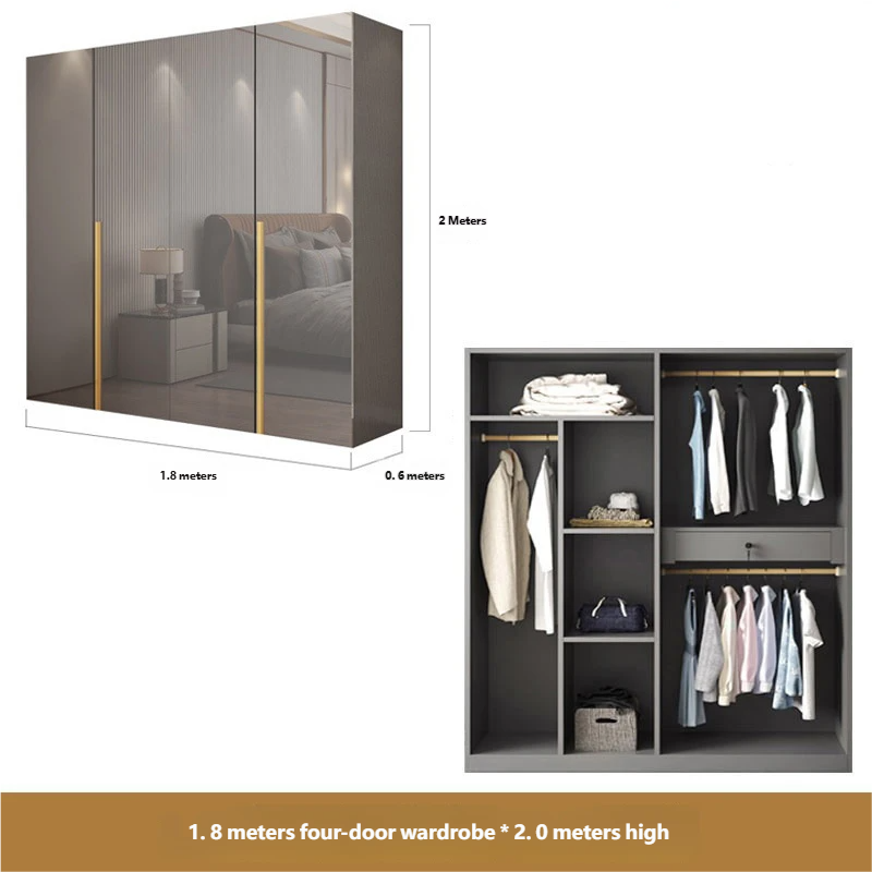 1.8-meter four door wardrobe