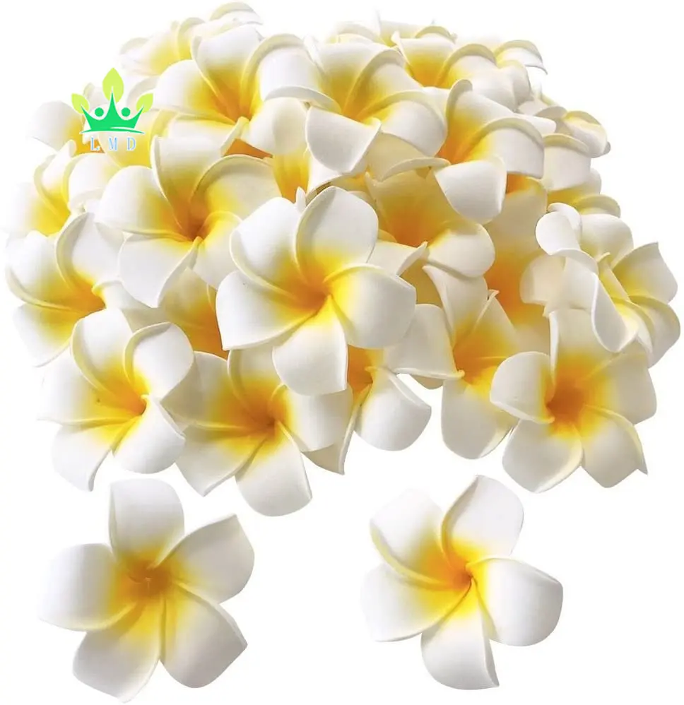 Chapéu de plumeria artificial havaiano, branco, espuma, flor, pétalas, bainha de cabelo, floral, faça você mesmo, decoração de casamento