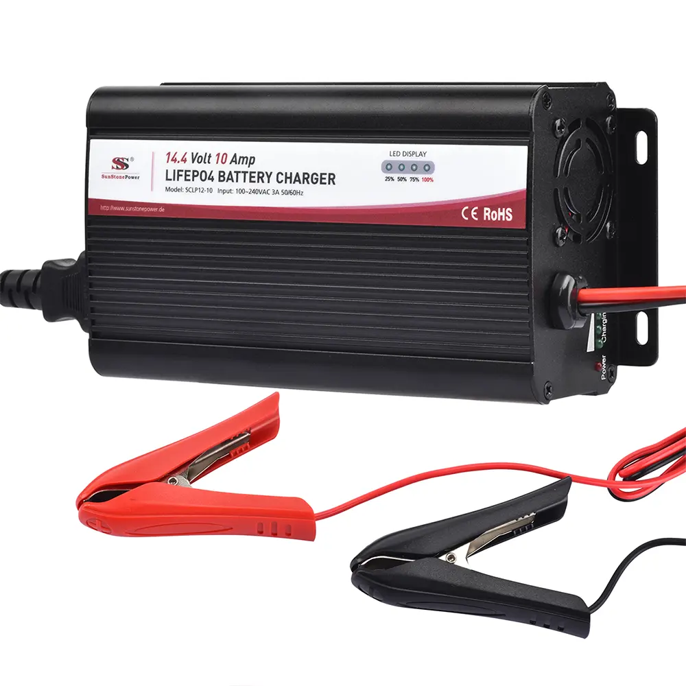 Sunstone New product 12v 14.4v 10A lifepo4 battery charger 12V 100 amp battery charger