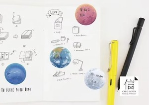 30张备忘录圆美丽的星球设计迷你月亮粘贴垫笔记学生礼品有奖笔记本 - Product Image 6