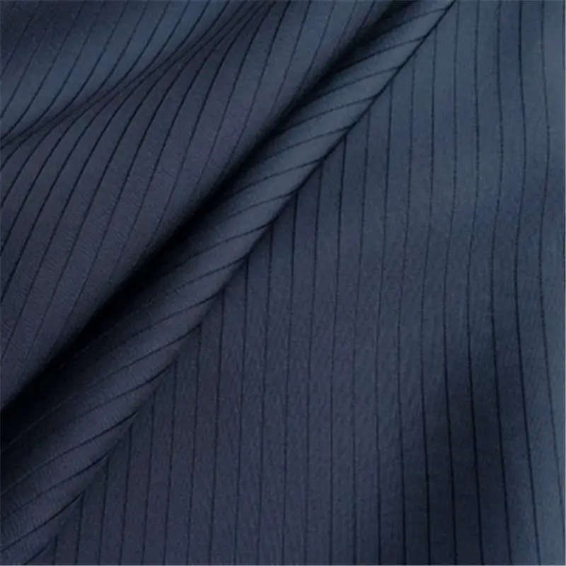 100% Mulberry Silk Stripe Jacquard Stoff für Damen bekleidung in Voll tonfa rbe mit Streifen design