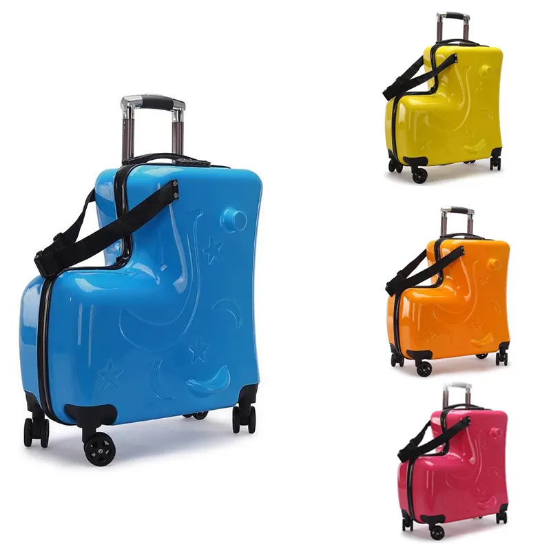 Cheap kids trolley luggage trolley folding kick scooter luggage travel kids ride on luggage