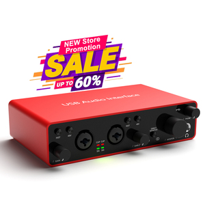 音楽機器マイク楽器外部192khz 24ビットusbオーディオインターフェースPC用低価格録音スタジオサウンドカード - Product Image 1