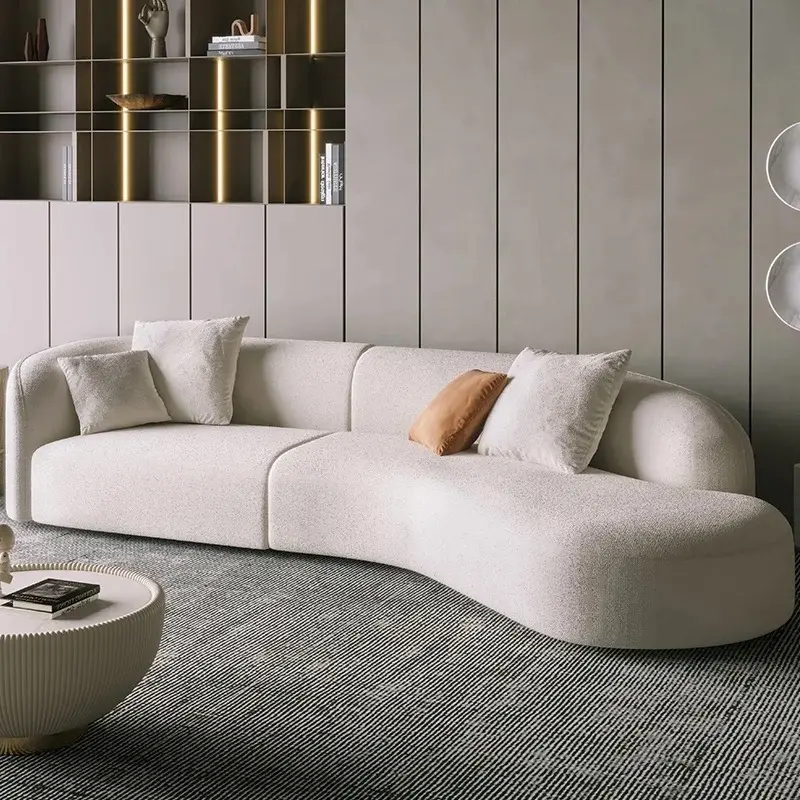 Şık tasarım peluş konfor kanepe Set mobilya Modern Minimalist beyaz İtalyan lüks kesit kanepe kumaş oturma odası kanepeleri