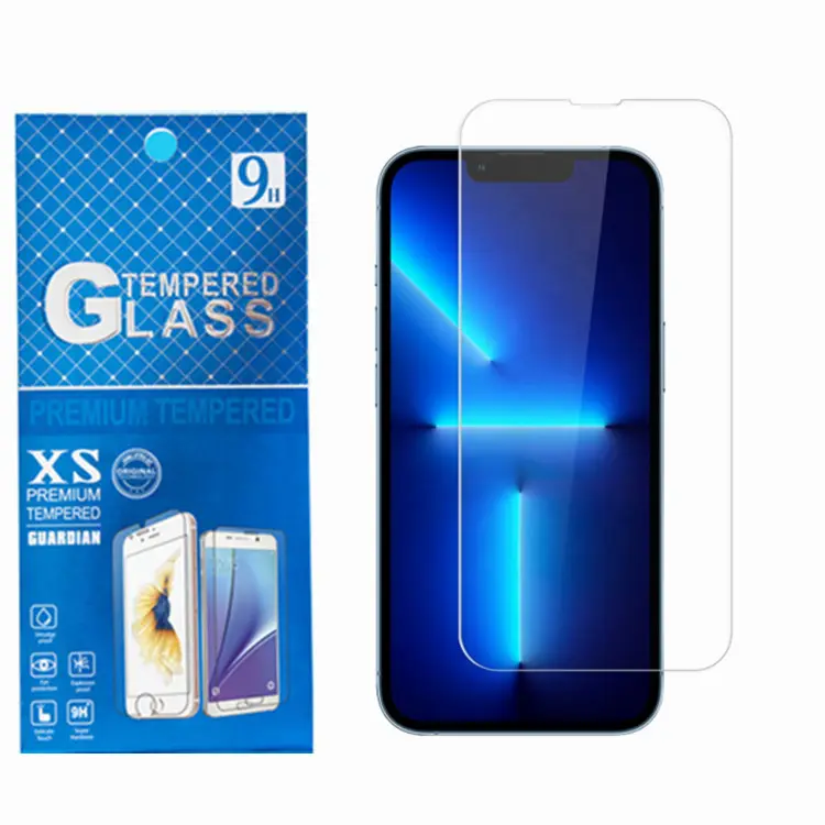 Protector de pantalla de vidrio templado móvil de alúmina alta 2.5d 0,3mm 9h para 15 14 Plus 13 Pro Max 12 Mini 11 Xr 6 7 8 Plus