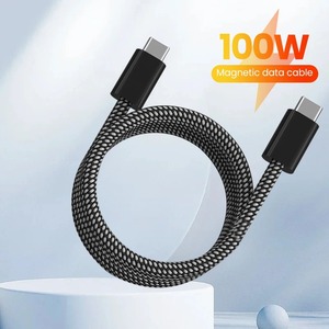 新设计的USB C至C 100W磁性快速充电器电缆适用于iPhone 15小米100W USB A至C数据充电电缆适用于三星 - Product Image 2