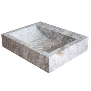 米色石灰华矩形石头容器水槽 - Product Image 2