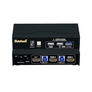 JideTech2ポートKVMスイッチ8K @ 60Hz、すべての入力ケーブル付きUSB3.0ハブデジタルディスプレイおよび有線リモート - Product Image 1