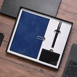 A5 Simple Metal Patch Custom Logo Notebook Business Meeting Luxury Umbrella Sign Pen Gift Set 2024 New Notebook Gift Set - Product Image 4