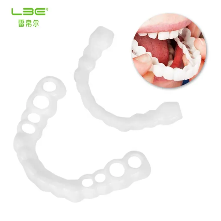 Cubierta de dientes postizos superior e inferior, etiqueta personalizada con sonrisa instantánea blanca para otros accesorios de blanqueamiento dental, nueva