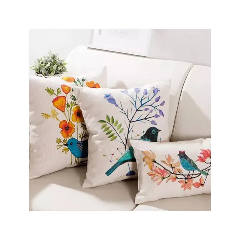 Fundas de almohada con estampado de flores, Fundas de cojín con pintura Digital personalizada