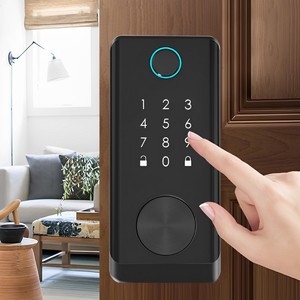 Tuya Appスマートホームゲートロック生体認証指紋RFIDカードパスワードキーレスエントリーウッドドアクラウドデータシンプルデザイン - Product Image 2