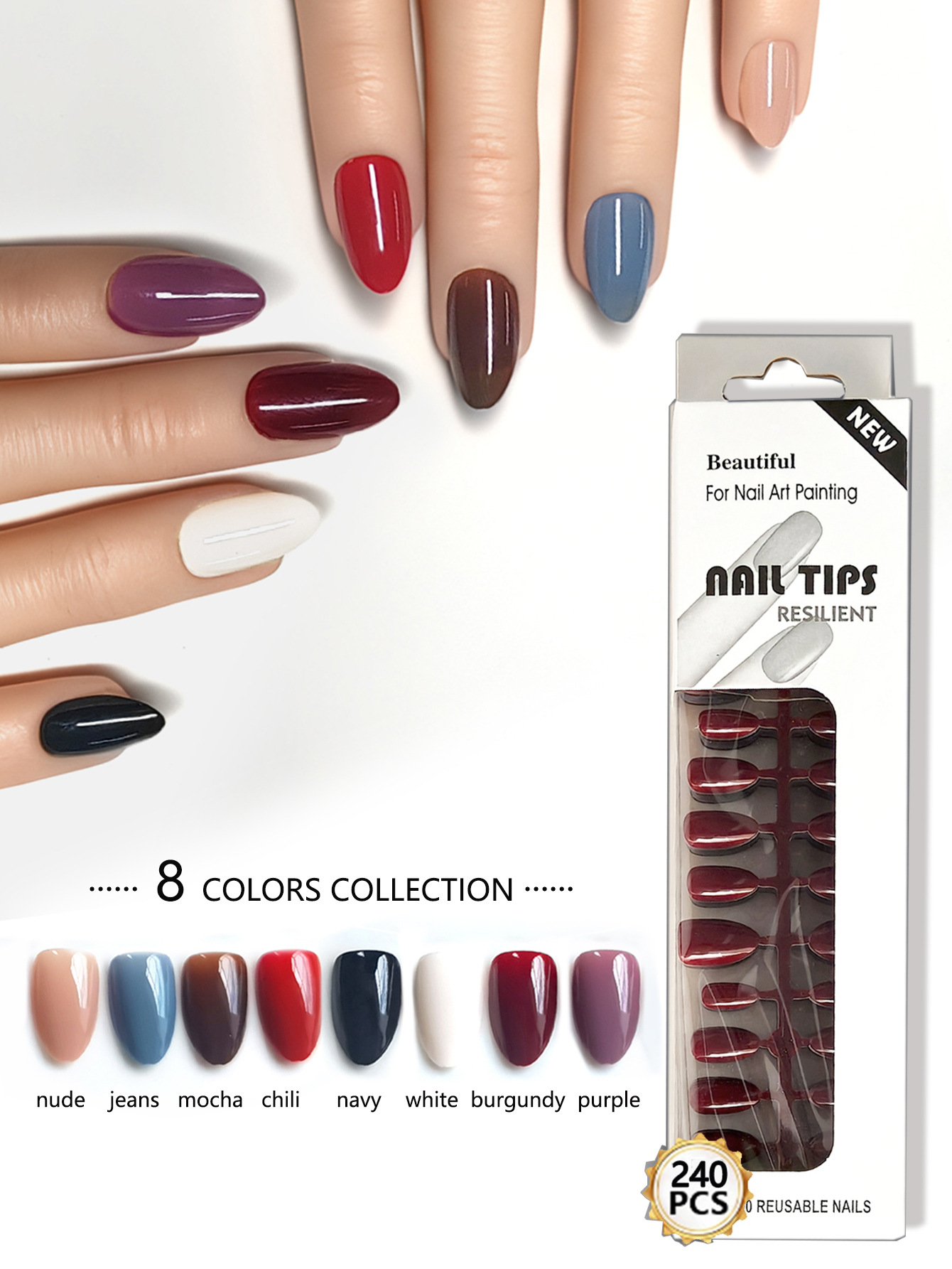 Ensemble de couleurs unies-mélange de 8 couleurs