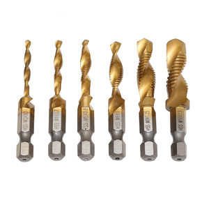 6pcs六角镀钛M3 M4 M5 M6 M8 M10组合丝锥钻头组 - Product Image 3