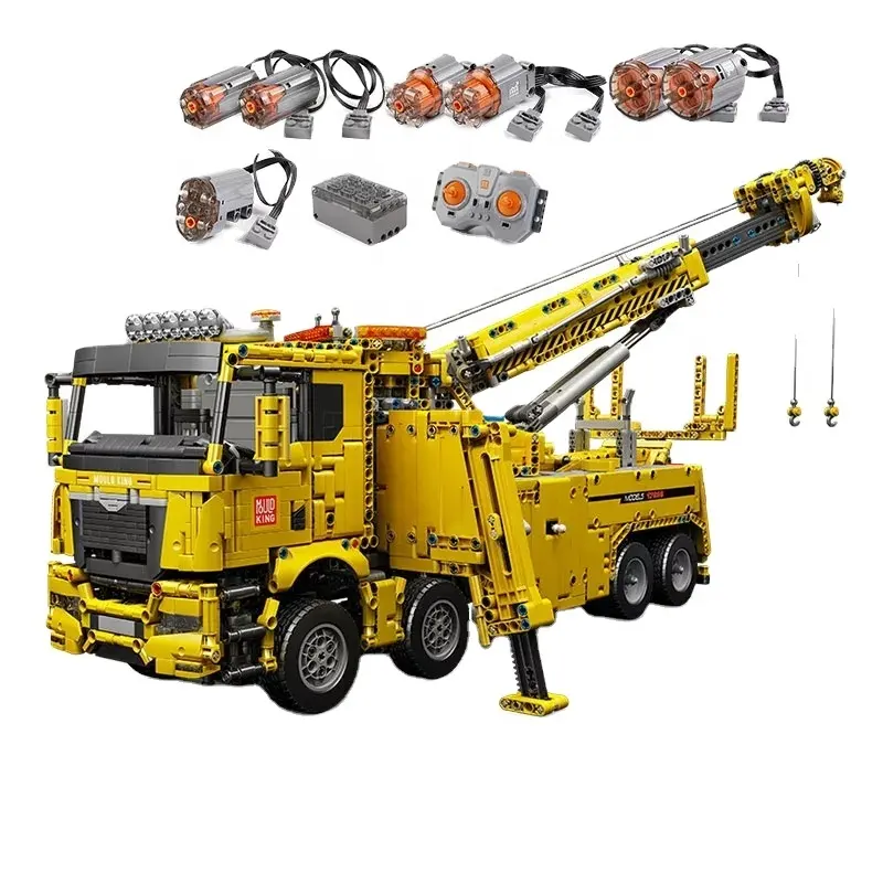 Kalıp kral 17027-17028 yüksek sanayi makine kamyon yol araç oyuncak setleri inşa etmek ve vitrin modeli yapı tuğlaları