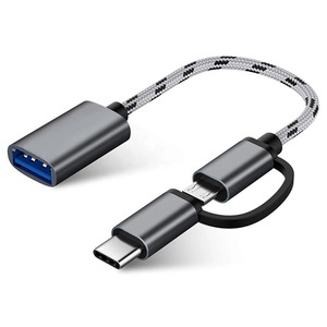 2合1 USB 3.0 OTG适配器C型微型USB至USB 3.0适配器电缆OTG转换器，用于游戏手柄闪存盘C型OTG电缆 - Product Image 1