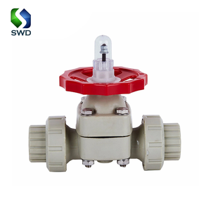 SWD endüstriyel sınıf DN15 DN20 DN25 DN32 DN40 DN50 çift gerçek sendika diyafram valf plastik UPVC CPVC PPH PVDF diyafram valf - Product Image 4