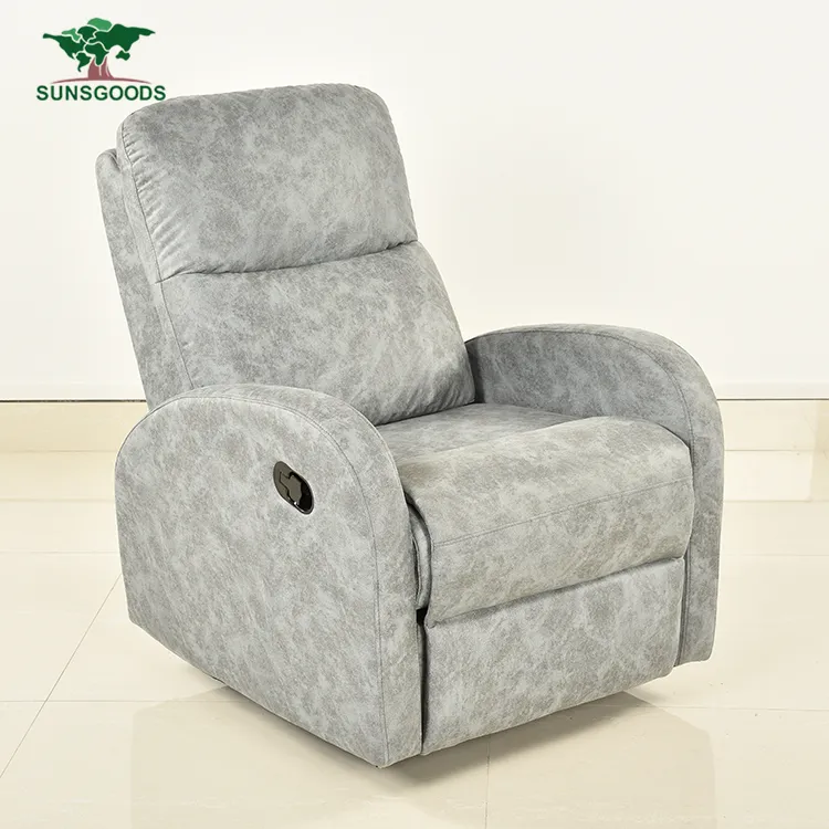 Vendita calda poltrona reclinabile manuale in pelle PU bianca per soggiorno