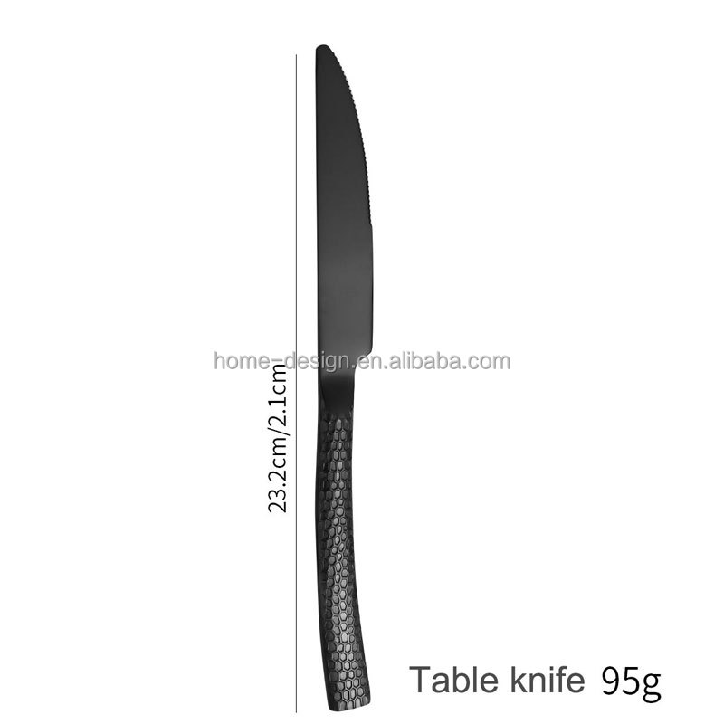 couteau de table argenté - noir