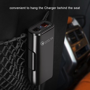 Qc3.0 Fast Charge Car <strong>One</strong> for Four 4 Port Usb Mobile Phone <strong>Charger</strong> Car Front and Rear Back Clip Usb Car <strong>Charger</strong> - Product Image 5