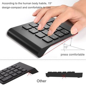 18-Keys Digital RGB USB Desktop Optical Mini <strong>Notebook</strong> <strong>Keyboard</strong> Black 2.4GHz Wireless Numeric Keypad USB 2.0 RGB - Product Image 2