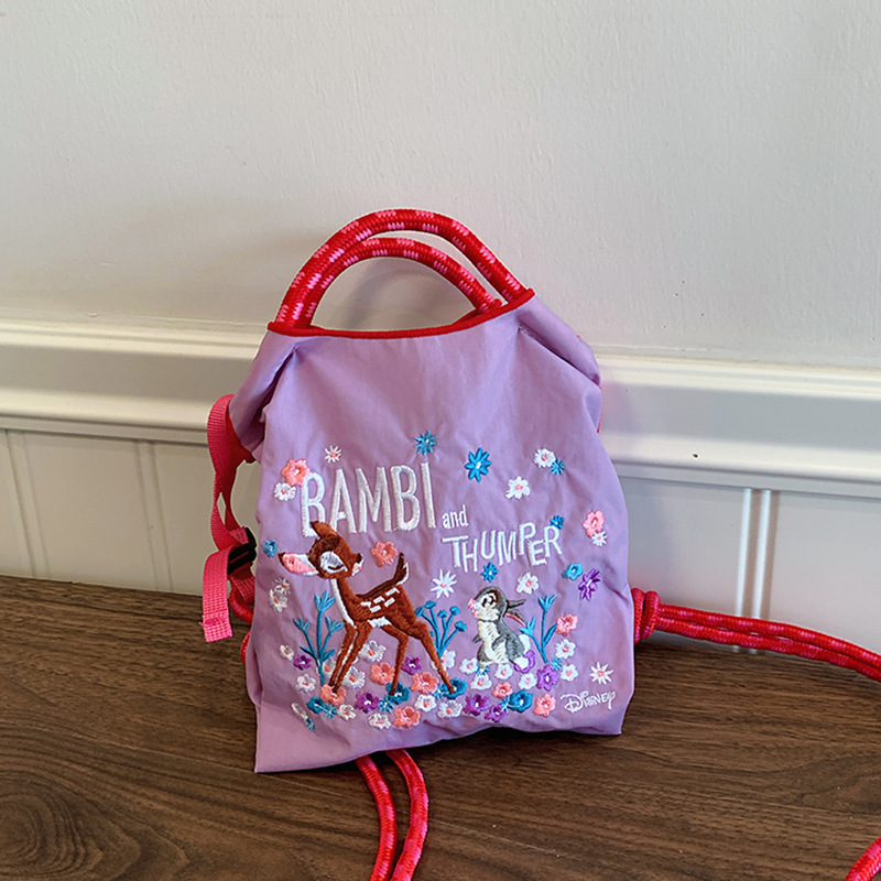 Purple flowers deer mini style-bag only-no shoulder strap
