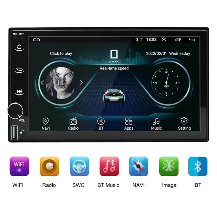 Bestseller 9 \ "lettore multimediale MP5 Android di alta qualità Carplay Bluetooth navigazione GPS Dash Cam opzioni di trasporto Internet