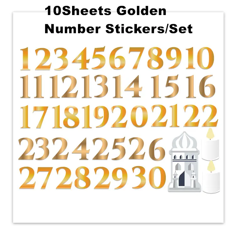 Xindeli k044 ملصقات 1-30 هدايا لتزيين الخَبز ملصقات مستديرة بأرقام مغلف
