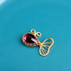 Collana placcata oro opale in ottone, collana con gabbia di cristallo gatto - Product Image 6