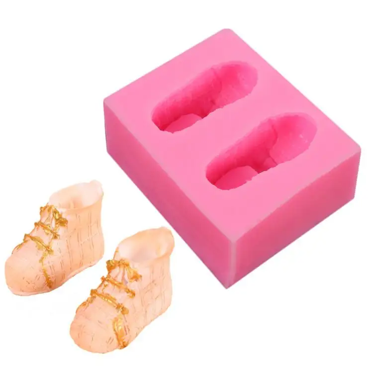 Molde de silicona 3d para pastel, molde de jabón Fondant para zapatos de bebé, cortador de galletas para manualidades de azúcar, herramientas de decoración de pasteles DIY