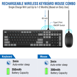 Nueva versión de fábrica, interruptor de tijera inalámbrico, combo de teclado y ratón de computadora, súper delgado y silencioso - Product Image 3