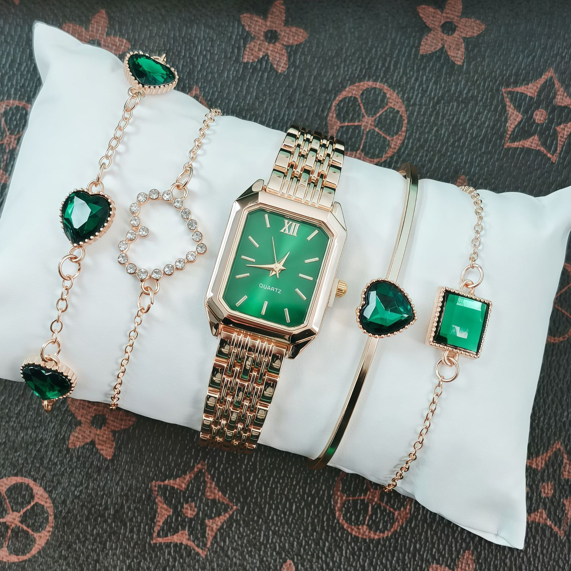 7 gold green, 5pcs set, no box