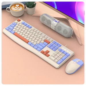 Tastatur- und Maus-Set modisch Farben-Übereinstimmung Manipulator-Gefühl verdrahtet USB-Tastatur Maus Computer Notizbuch Spiel-Tastatur